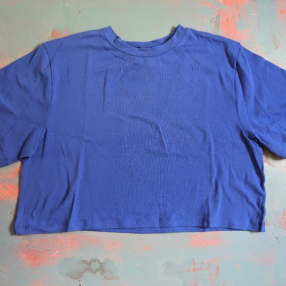 💙 ROSIO 💙 Indigo Cropped Tee - Picture 1 of 6